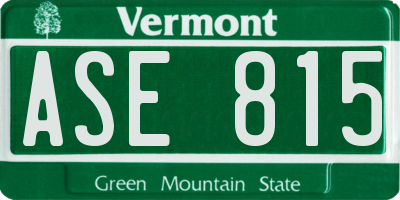 VT license plate ASE815