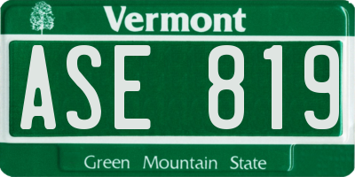 VT license plate ASE819
