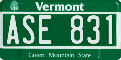 VT license plate ASE831