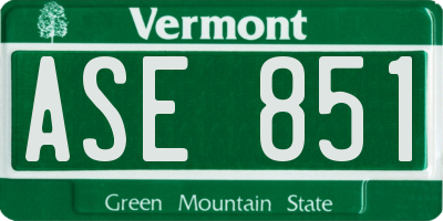 VT license plate ASE851