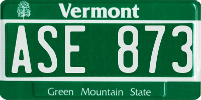 VT license plate ASE873