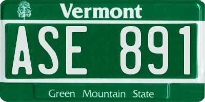 VT license plate ASE891
