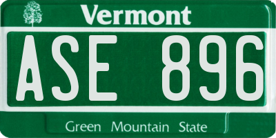 VT license plate ASE896