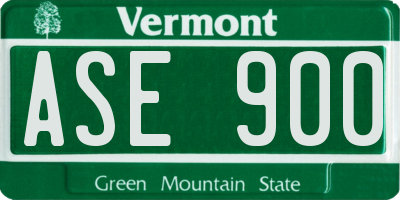 VT license plate ASE900