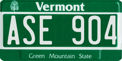 VT license plate ASE904
