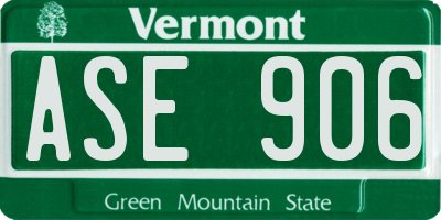 VT license plate ASE906