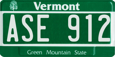 VT license plate ASE912