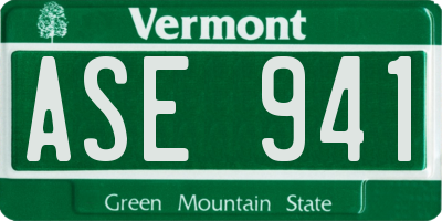 VT license plate ASE941