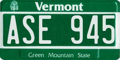 VT license plate ASE945