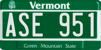 VT license plate ASE951
