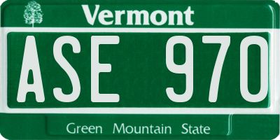 VT license plate ASE970
