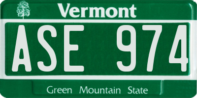 VT license plate ASE974