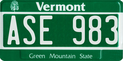 VT license plate ASE983