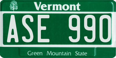 VT license plate ASE990