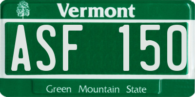 VT license plate ASF150