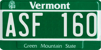 VT license plate ASF160