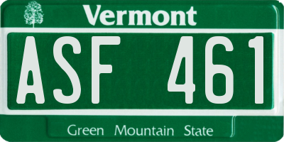 VT license plate ASF461