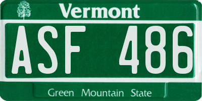 VT license plate ASF486