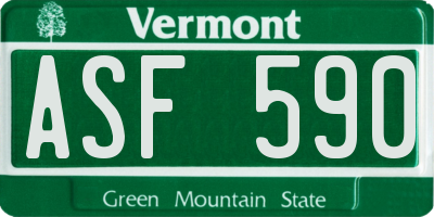 VT license plate ASF590