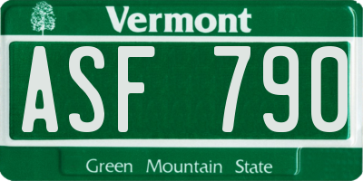 VT license plate ASF790