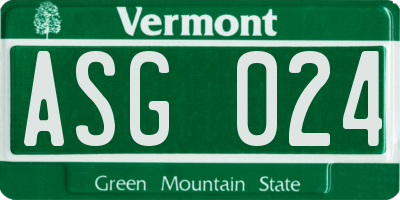 VT license plate ASG024