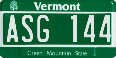 VT license plate ASG144