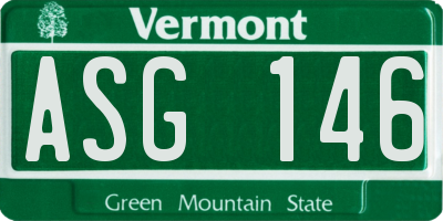 VT license plate ASG146