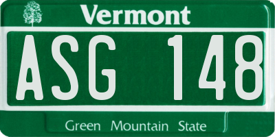 VT license plate ASG148