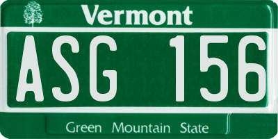 VT license plate ASG156