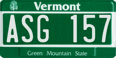 VT license plate ASG157