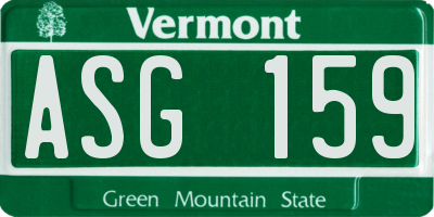 VT license plate ASG159
