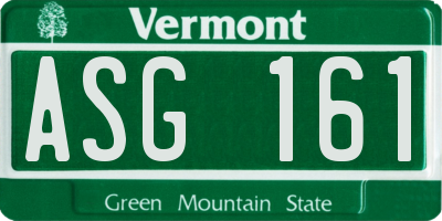 VT license plate ASG161