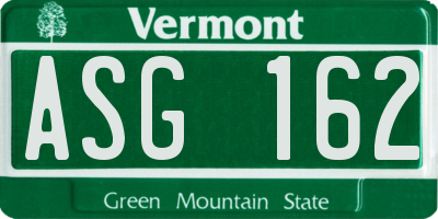 VT license plate ASG162