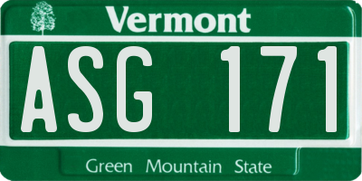VT license plate ASG171