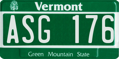 VT license plate ASG176