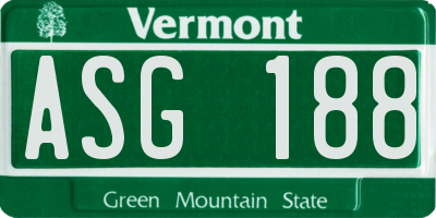 VT license plate ASG188