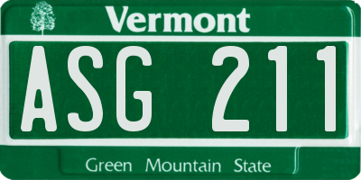 VT license plate ASG211