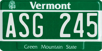 VT license plate ASG245