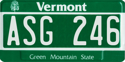 VT license plate ASG246
