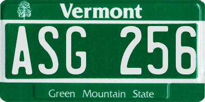 VT license plate ASG256