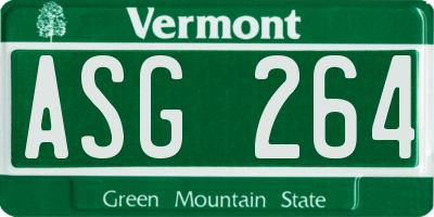 VT license plate ASG264