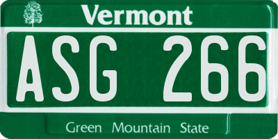 VT license plate ASG266