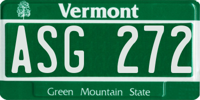 VT license plate ASG272