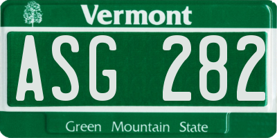 VT license plate ASG282