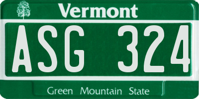 VT license plate ASG324
