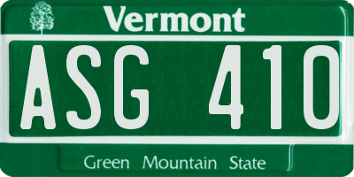 VT license plate ASG410