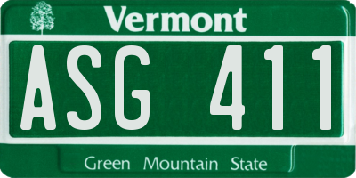 VT license plate ASG411