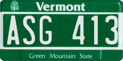 VT license plate ASG413