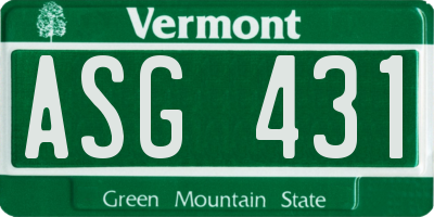 VT license plate ASG431