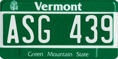 VT license plate ASG439